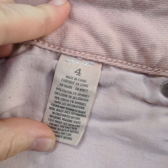 American Eagle Womens Cut Off Jean Shorts Pink Size 4 Stretch - Picture 11 of 11